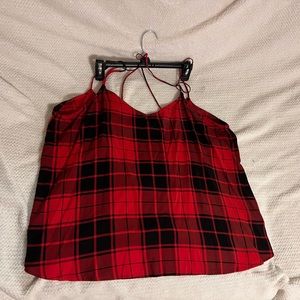 Black & red plaid tank top